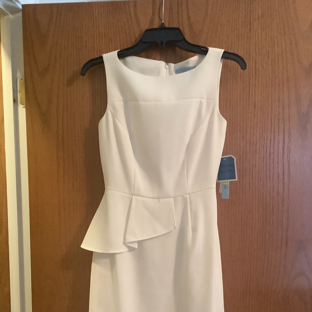 Antonio Melanie • White Peplum Sheath Dress